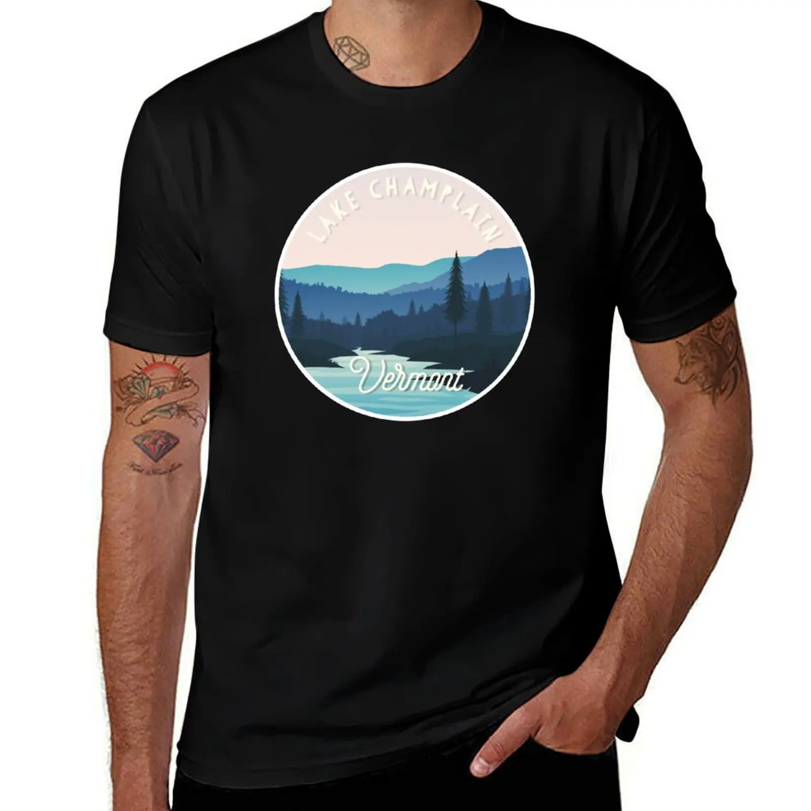 

Lake Champlain, Vermont T-Shirt funny t shirts cotton t shirts for man pack cotton man t shirts cotton T-Shirt