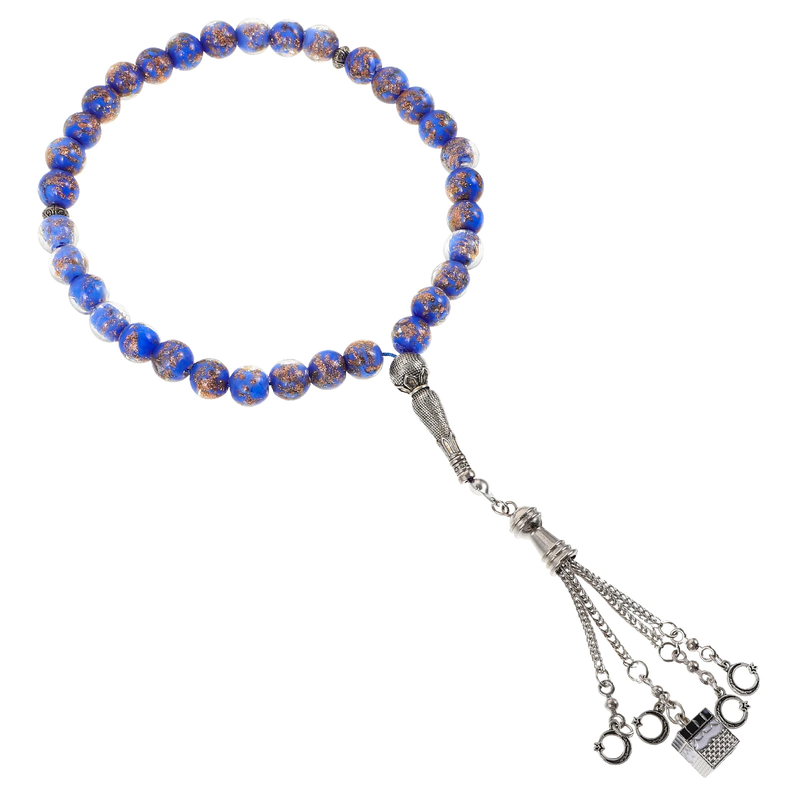 

Glass Rosary Bracelet Muslim Prayer Bead Gift Favors Beads Chain Pilgrimage Alloy Islamic