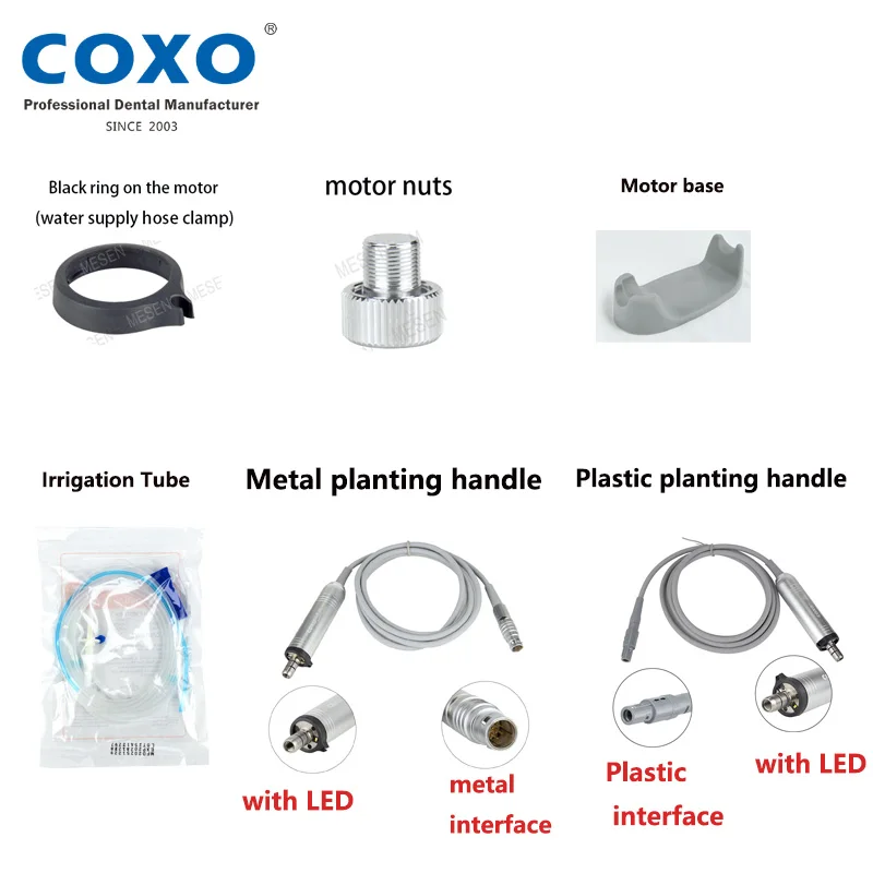 

COXO Dental implant accessories with light Planting handle , motor base, water tube, dental Planting motor parts tools
