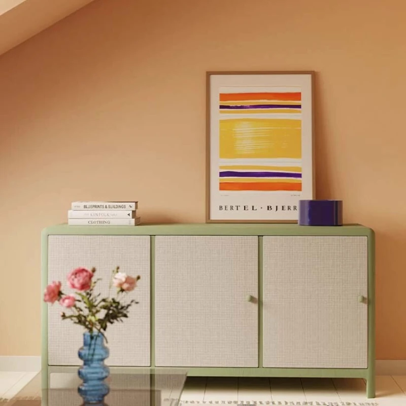 

Cabinet simple three-door side cabinet ash wood