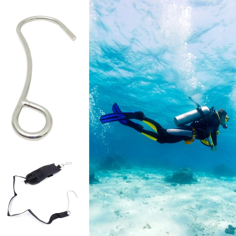 Stainless Steel Scubas Diving Reef Hook Underwater Hook Heavy Duty Submersible Single Hook for Cave Diving Durable