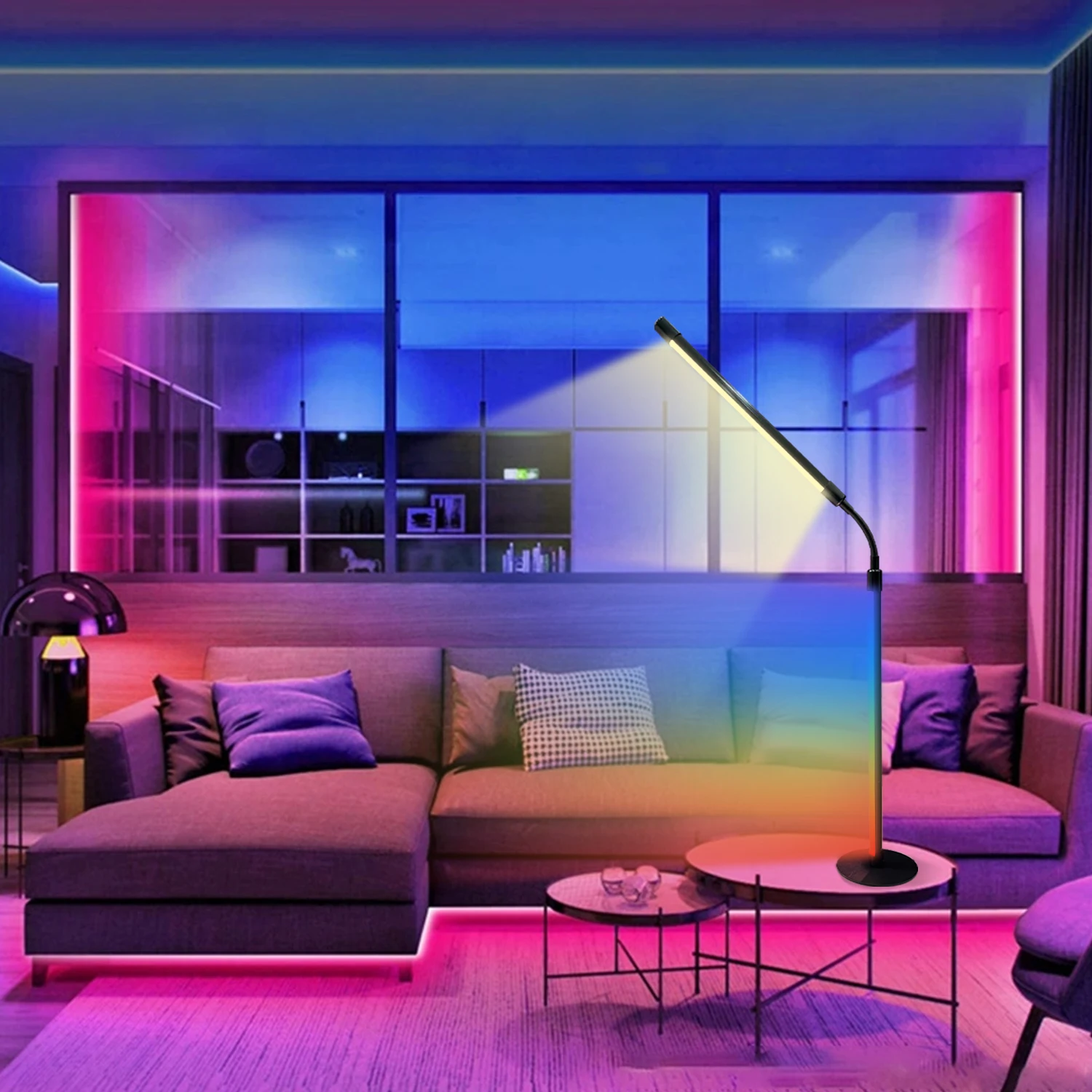 

RGB Desk Decor Lamp App Control LED Table Lamp Flexible Gooseneck Rotatable Music Sync Suitable for Living Room Gaming Decor