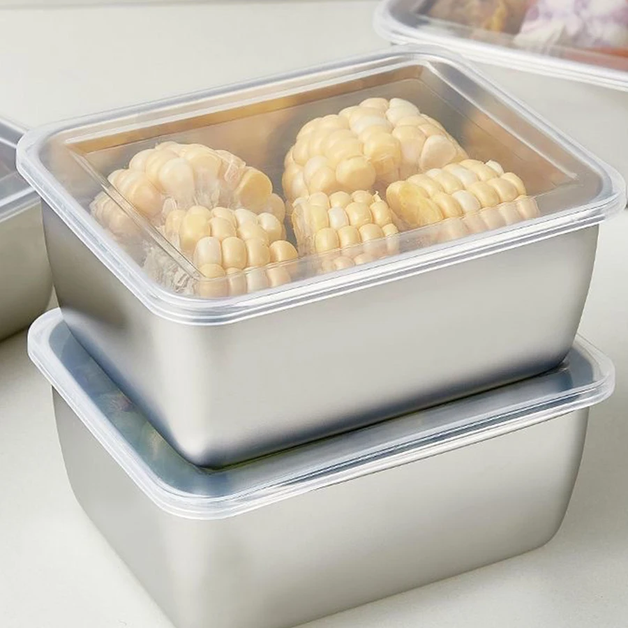 Outdoor Sealed Stainless Steel Fresh Keeping Storage Box Lunch Box Bento Storage Boxes Refrigerator Fresh-Keeping Food Containe