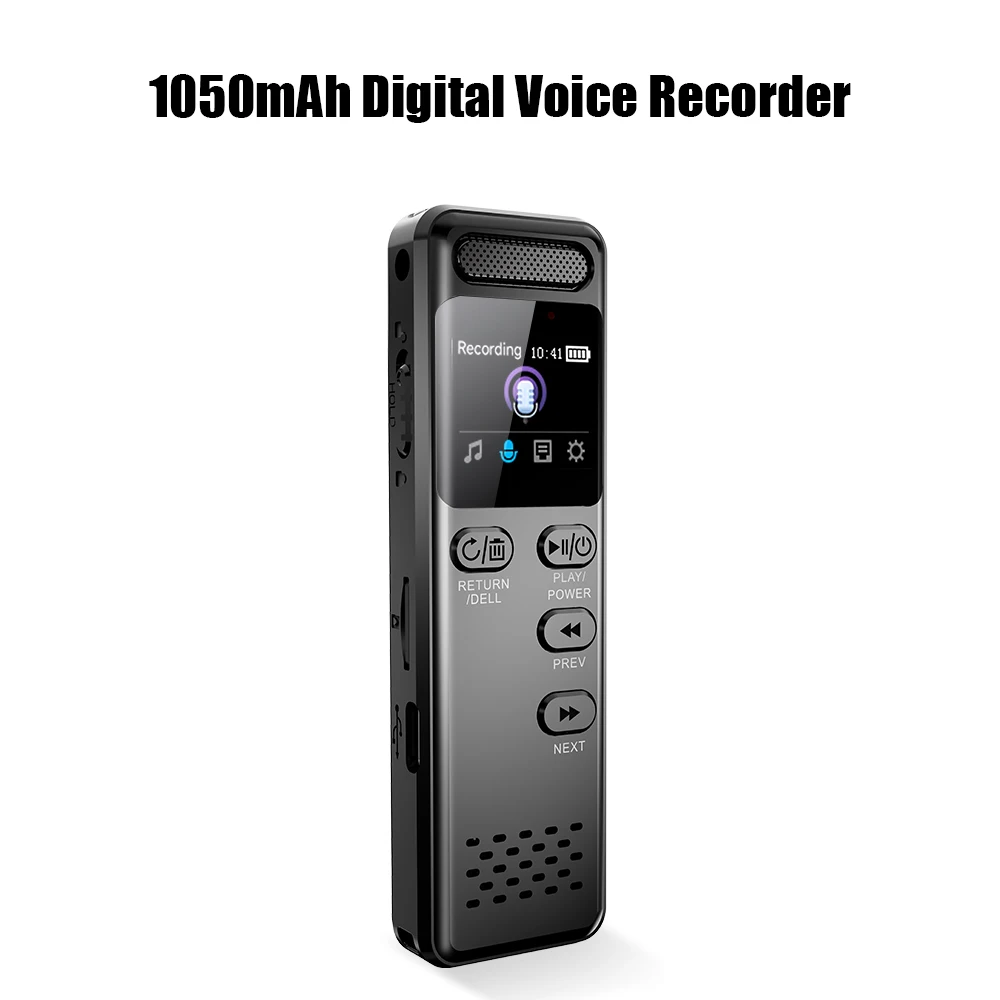 Vandlion V75 Voice Activated Recorder WAV 3072kbps TFT Color Screen Noise Reduction 1050mAh Dictaphone for interview