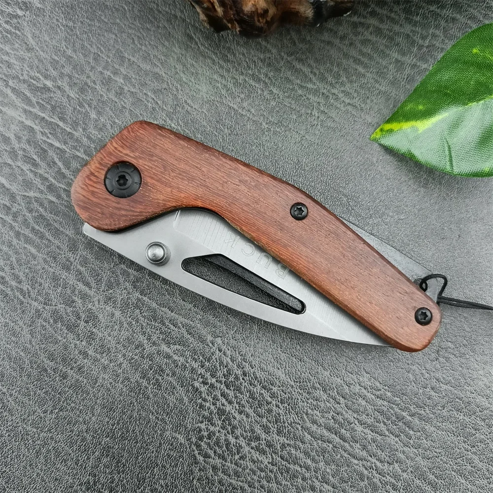 High Quality DA85 Folding Knife 5Cr13Mov Blade Wood Handle Pocket Knife Outdoor EDC Survival Camping Hiking Hunting Tool