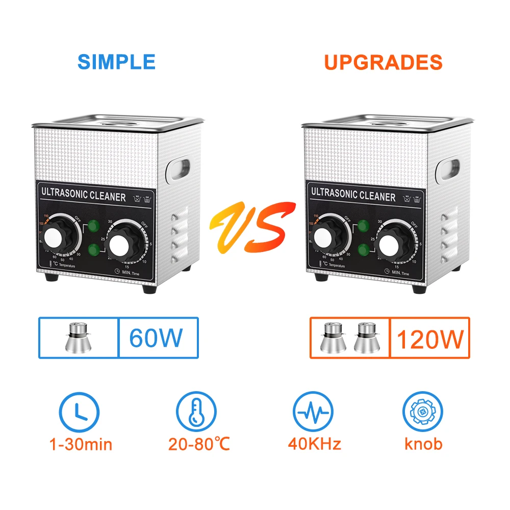 2L แบบพกพาเครื่องซักผ้าอัลตราโซนิก Ultra Sonic ทําความสะอาดเครื่องประดับฟันปลอมฟันทันตกรรมแว่นตาทําความสะอาดอัลตราโซนิก 60 W เครื่องทําความร้อน