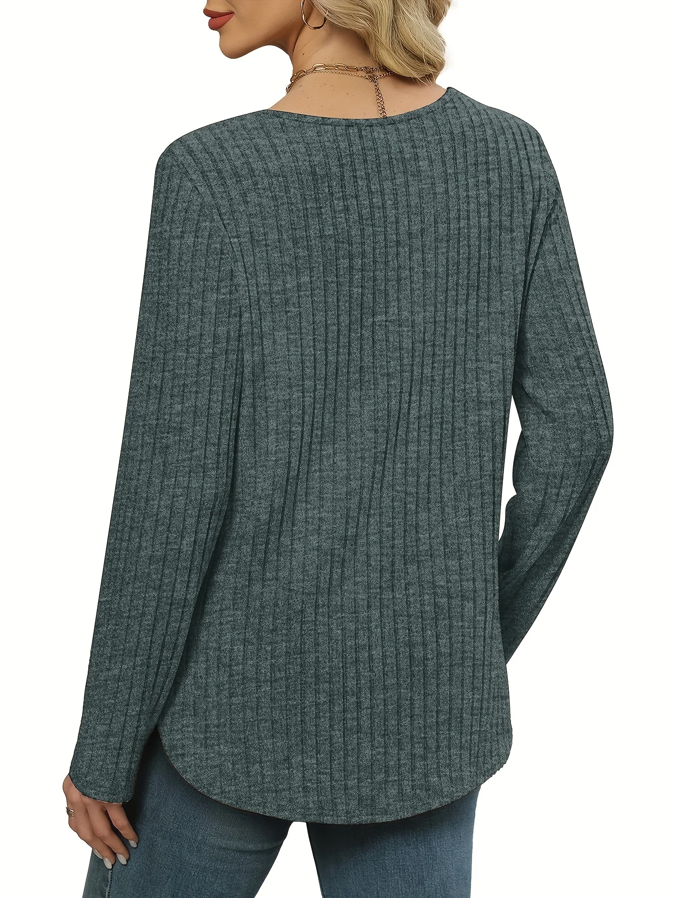 Plus Size Women's V-Neck Ribbe - огляд і ціна Ribbed Knit Sweater