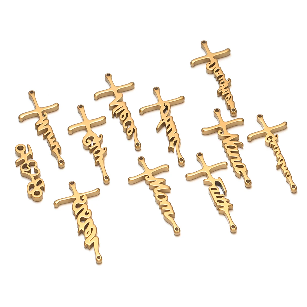 5 Stück Edelstahl-Anhänger zum Muttertag für Familienmitglieder, Halsketten-Anhänger, DIY-Schmuckherstellung, Armband-Zubehör – Detail 3