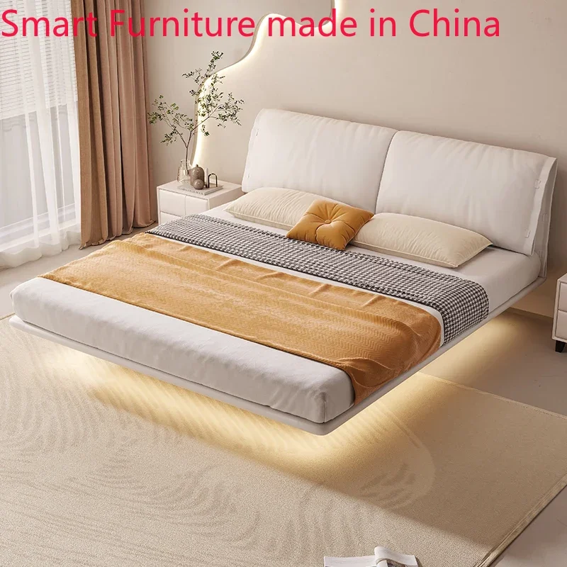 

bed Elephant ear dermis suspension modern simple cream wind master lying soft bag suspended induction lamp