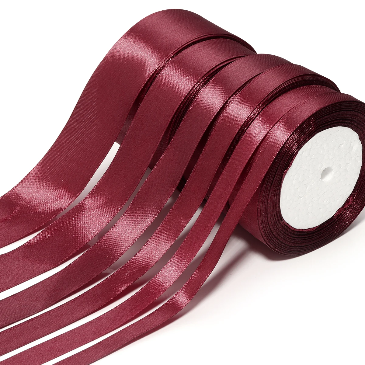 (25 yards/roll) Wine Red Single Face Satin Ribbon Wholesale Gift Wrapping Christmas New Year Apparel Sewing Fabric gift Ribbon