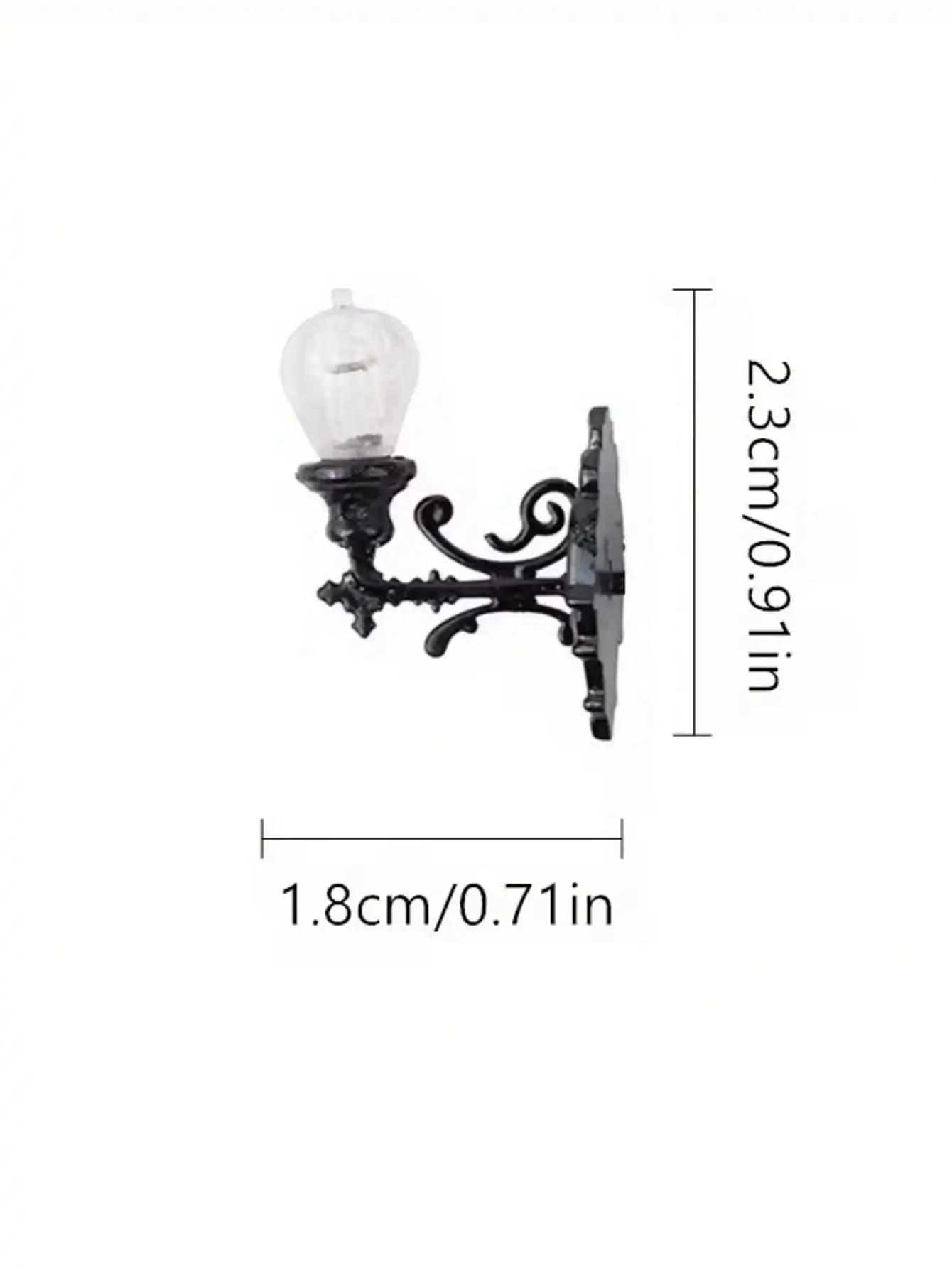 Miniature Wall Sconce 1:12 Dollhouse Mini Wall Lamp Diorama Scene Accessory Realistic Lighting Decor for 12th Scale Models - view 6
