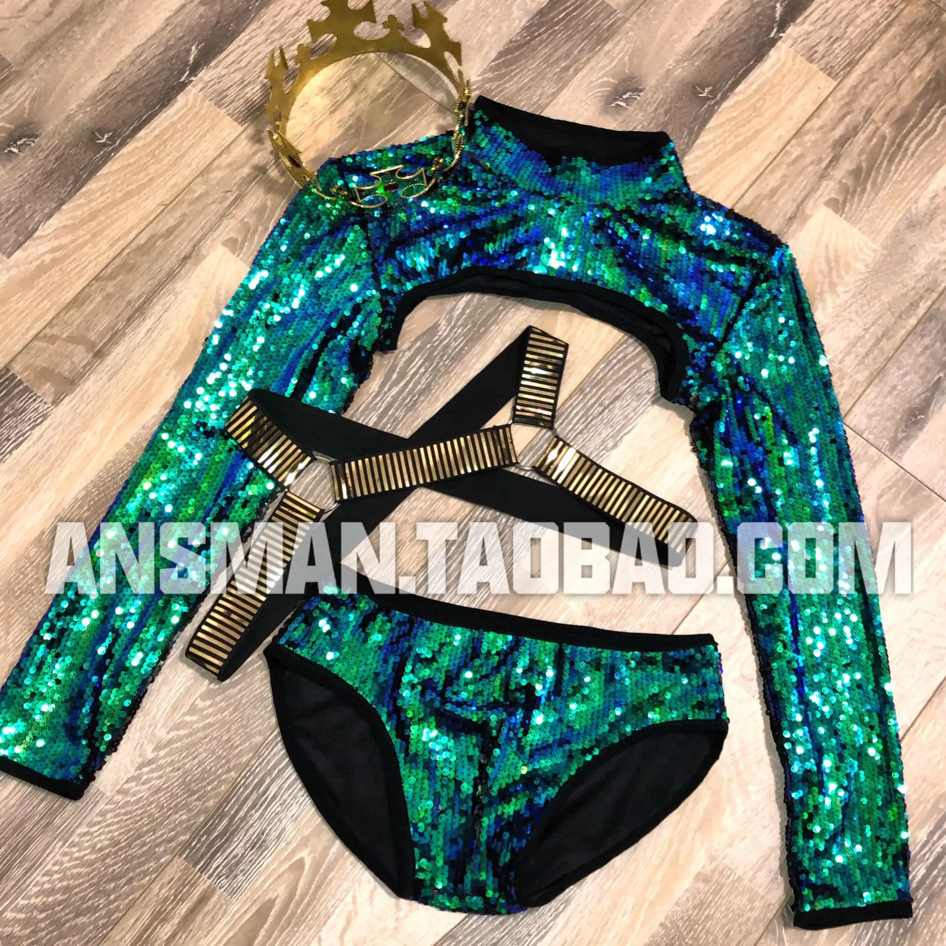 DS Gogo-カラフルなハーフレングスのステージウェア,フェスティバルウェア,ナイトクラブ,バー,グリーン,セクシー,パフォーマンス,パーティー