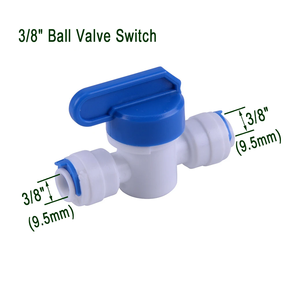 

RO Water Straight Plastic Ball Valve 1/4" 3/8" OD Hose Tube Quick Connect Ball Valves Reveser Osmosis Aquarium Fitting