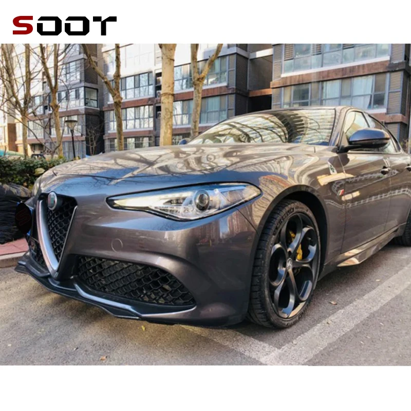 

For Alfa Romeo Giulia Carbon Fiber Front lip Car Front Bumper Diverter Spoiler Diffuser chin Upgrade Car Accessories