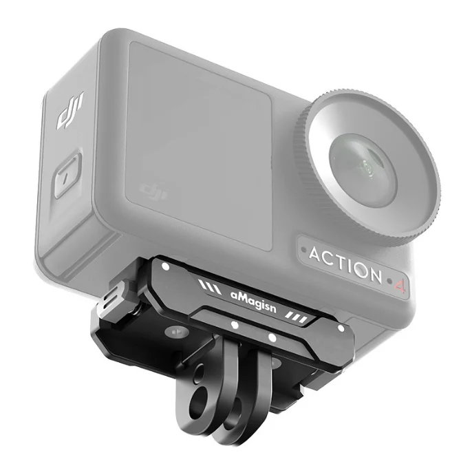 aMagisn Quick Release Adapter Mount voor Osmo Action 5 Pro 4/Action 3 Beugel Uitbreiding Magnetische Aluminiumlegering