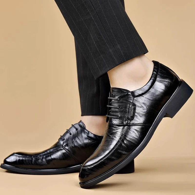 

Мужские кожаные туфли для улицы, деловые, формальные, в британском стиле, на шнуровке, удобные кроссовки, большие размеры 48, 49, 50