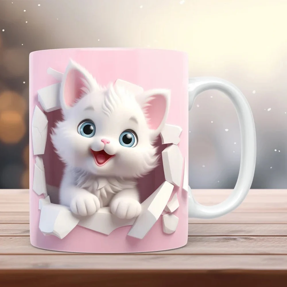 cat picture coffee mug kitty lover office coffee mug friend birthday gift mug sister birthday gift 11oz ceramic tea cup