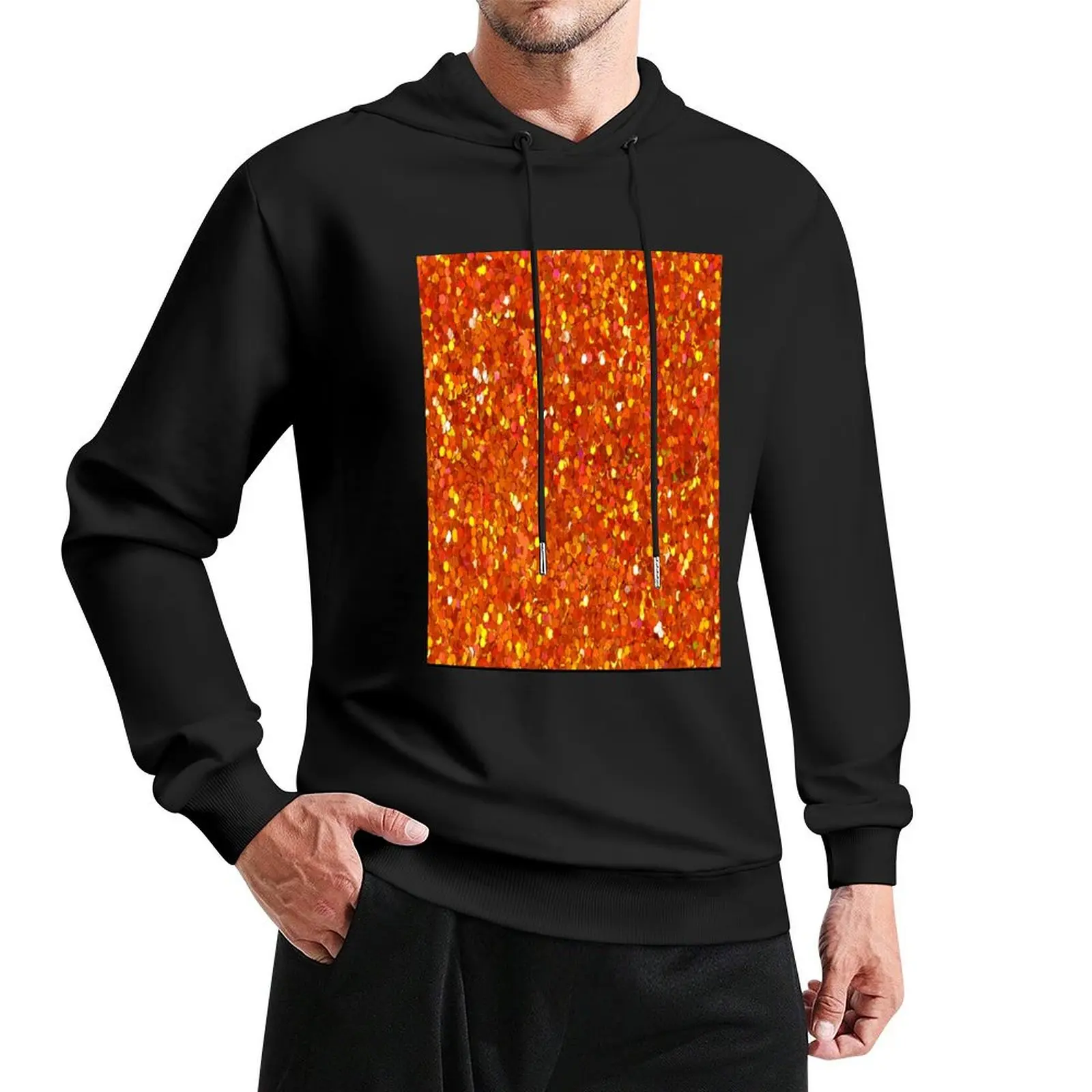 

orange glitter Pullover Hoodie clothes for men men's coat male clothes men wear men's hoodie sweatshirt