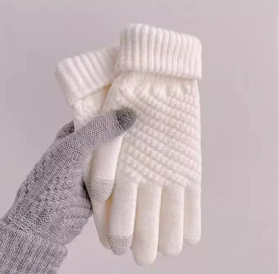 Winter Touch Screen Gloves Unisex Gloves Elastic Warm Knitted Gloves Outdoor Cycling Driving Thickened Cold Protection Gloves