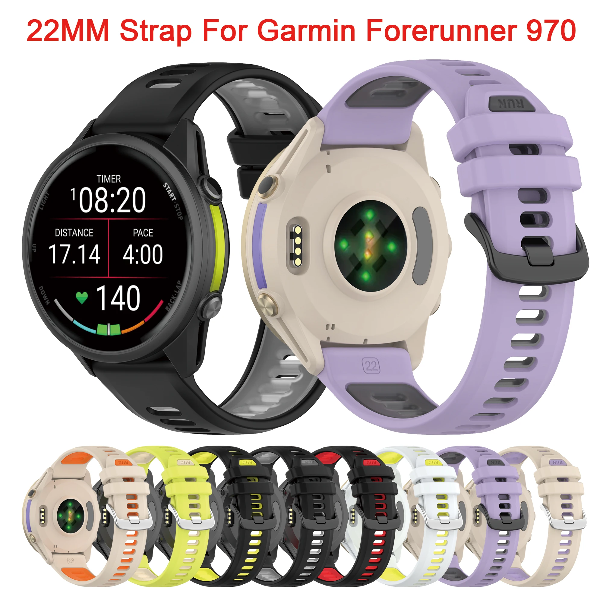 Für Garmin Forerunner 970 965 955 745 Silikon Uhr Armband 22 MM Sport Strap für Garmin Forerunner 935 945 Smart uhr Band