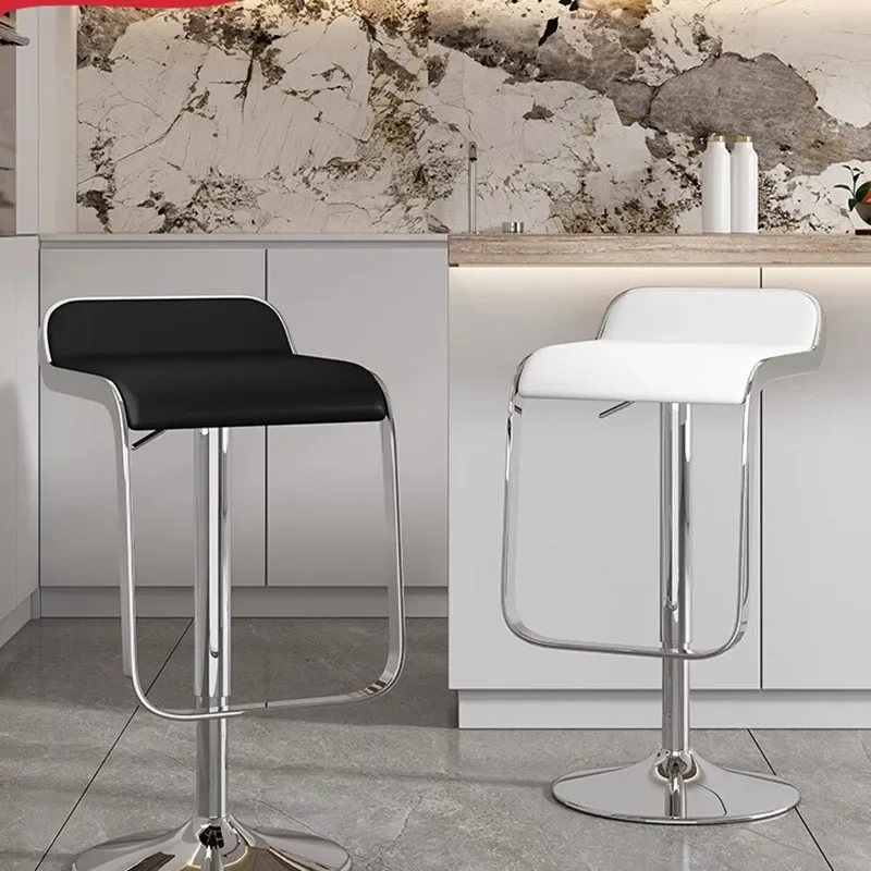 High Quality Modern Bar Chairs Silver Adjustable White Stylish Nordic Swivel Comfortable Bar Chairs Taburete Alto Furniture