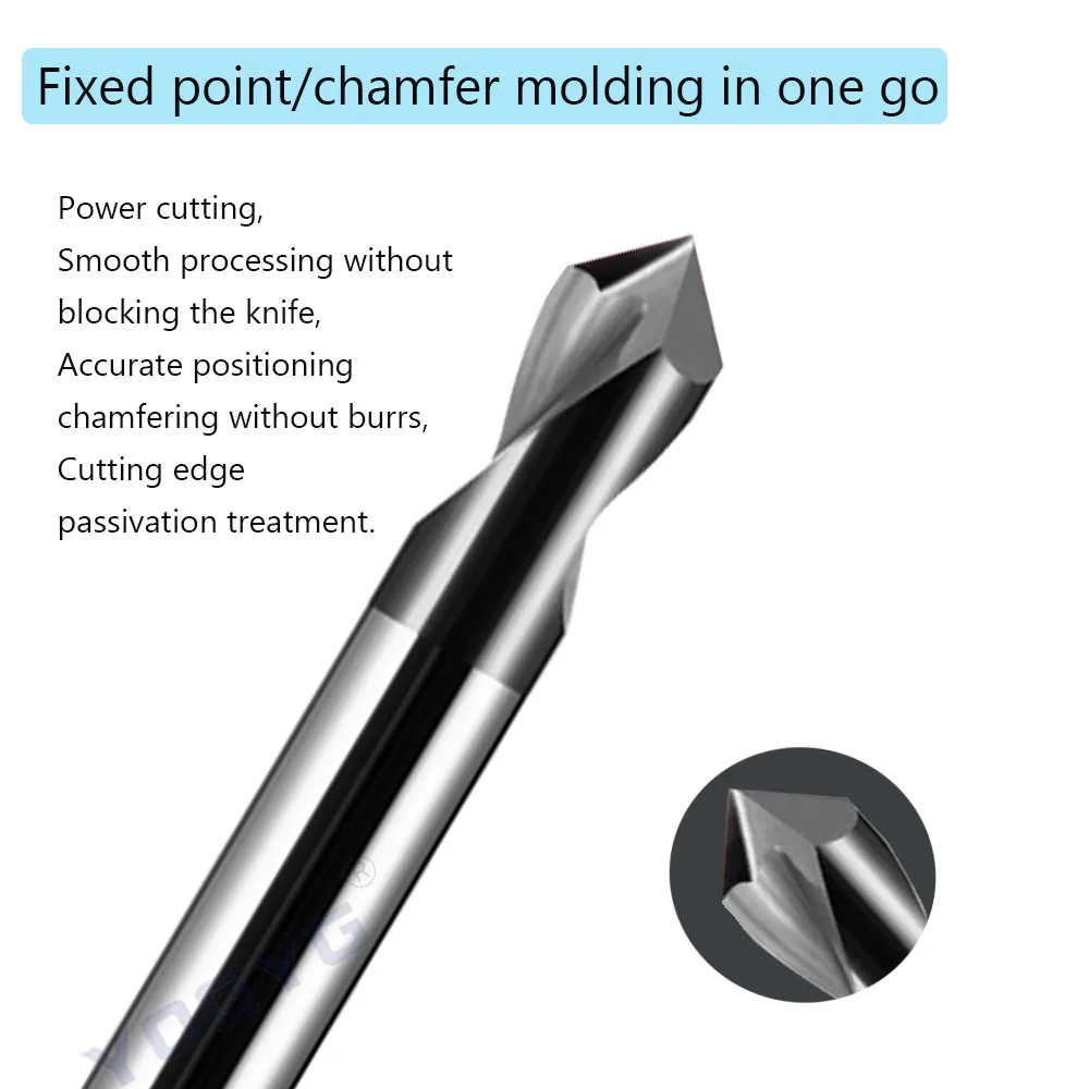 HRC60 nano-black Spot Drill Bit Point Angle 60 90 120 Degrees for Machining Hole Drill Chamfering Tools carbide end mill Steel