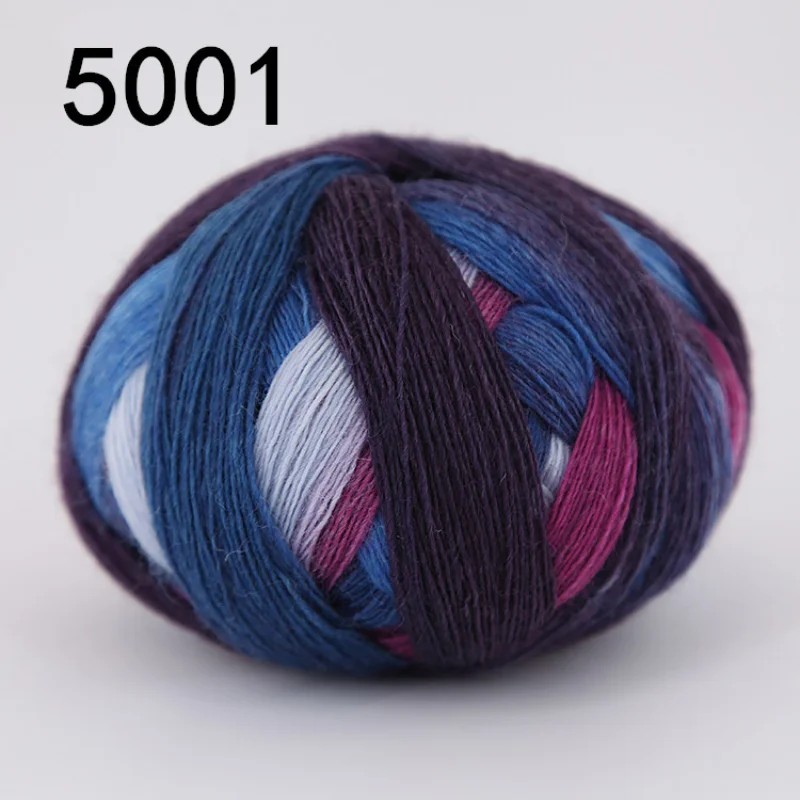 1pcs 100g/ball Magic Ball Long Dyed Rainbow Thread Hand-woven Ladies Shawl Scarf Australian Wool Wire about 450meters