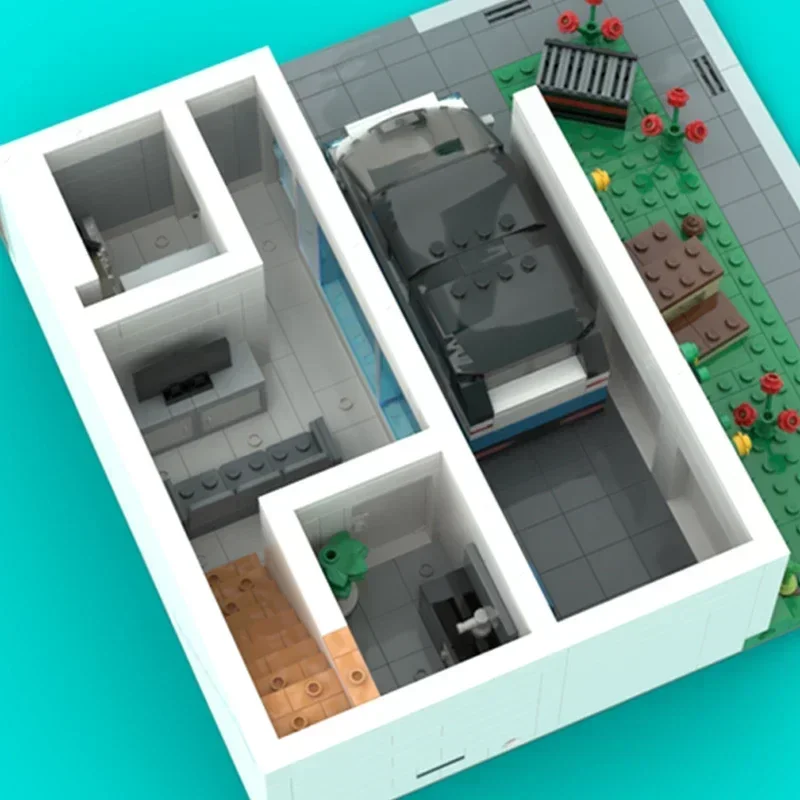 Moc Baustein Moderne Familie Haus Modell Technologie Ziegel DIY Montage Modulare Stadt Street View Spielzeug Für Urlaub Geschenke