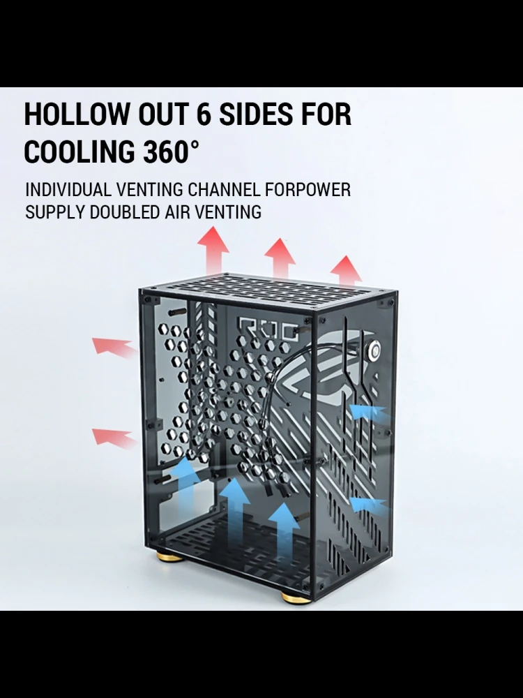 Petit boîtier d'ordinateur Portable, coque compacte, boîtier pour ordinateur de bureau, carte mère Mini-ITX, alimentation FLEX, châssis PC