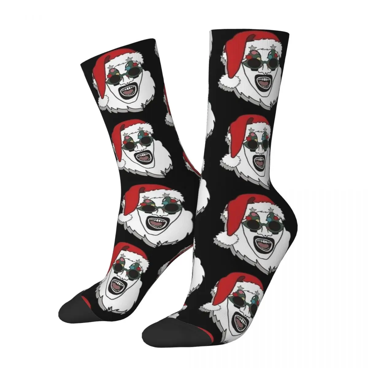 Art The Clown Terrifier 3 Santa Socks Autumn Christmas Movie Stockings Kawaii Men Medium Soft Socks Running Non-Slip Socks