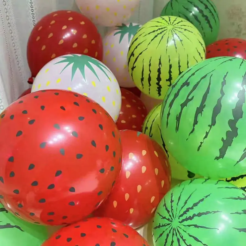 Watermelon Party Fuit Balloons Strawberry Balloons Summer Beach Hawaii Party Globos Baby Shower Chlidren Birthday Party Baloons