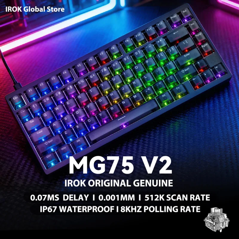 NEW IROK MG75 V2 81 Key CNC Aluminum Wired Hall Effect Keyboard 8K Polling 0.07ms 0.001mm RT 512K Scan for FPS