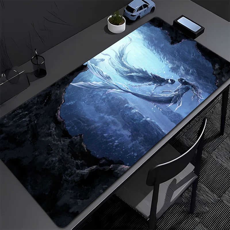 Mouse Pad PC Love And Deepspace Rafayel Desk Mouse Mat Laptop Gaming Accessories Cool Keyboard Pad Black And White HD Mousepad