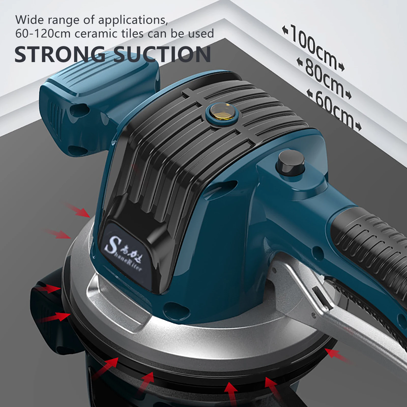 Livellatrice per piastrelle, livellatrice portatile a vibrazione per piastrelle, con 2 batterie al litio 1 * caricabatterie