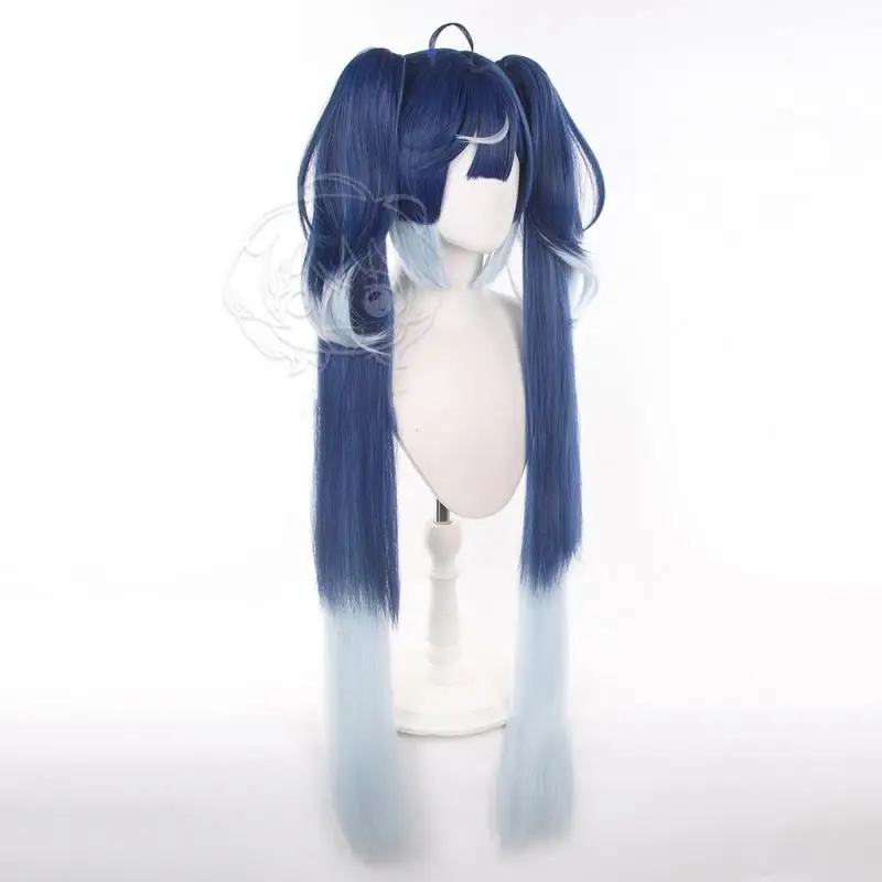 Anime Wuthering Waves Iuno Cosplay-Perücken, Cosplay-Kostüme, Kopfbedeckung, 105 cm lange, simulierende Kopfhaut, dicke, gemischte, bauschige Langhaar-Perücken – Detail 4