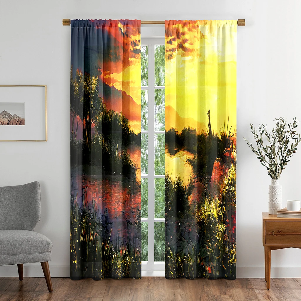 

Colorful Nature Landscape SkyPrinting Blackout Window Curtain for Living Room Bedroom Bathroom Kicthen Door Cupboard Decor Hooks