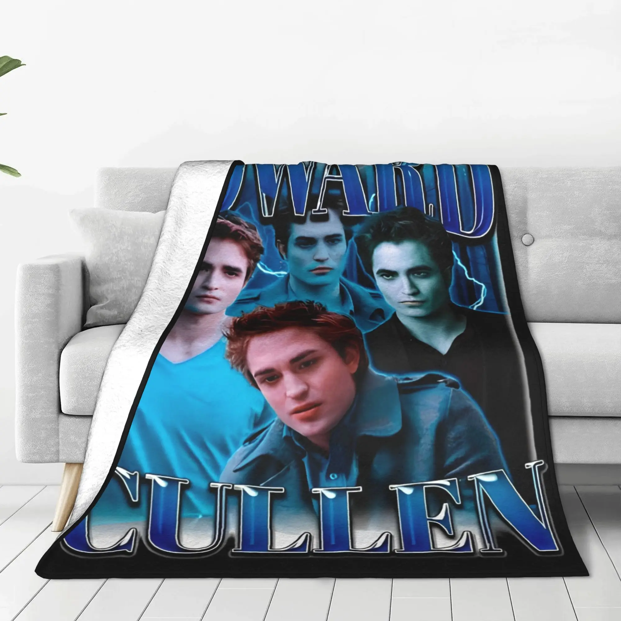 

Edward Cullen Retro Bootleg Blankets Flannel Decoration Breathable Soft Throw Blankets for Sofa Travel Plush Thin Quilt