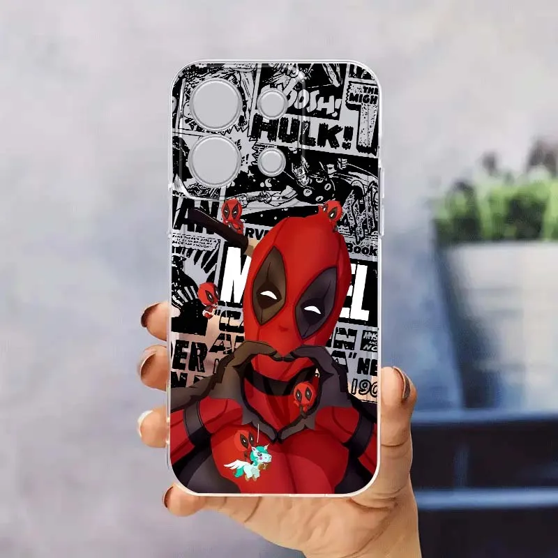 

Marvel Comics Deadpool Phone Case For Xiaomi Redmi 10 11 K30 K40 K50 K60 K70 Pro Prime Plus Ultra Zoom 5G TPU Transparent