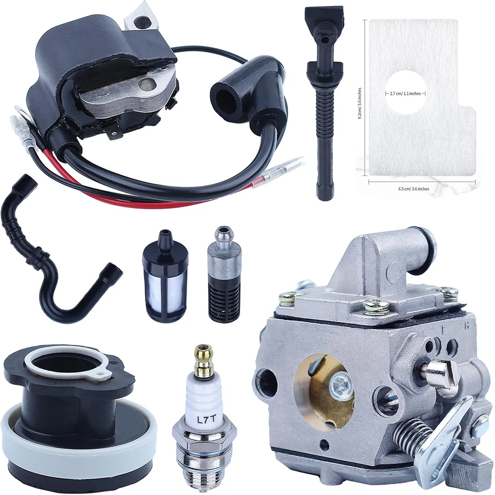 

MS180 Carb For Stihl MS170 017 018 Chainsaw Spark Plug Fuel Line Filter Oil Line Oil Filter Air Filter Ignition Coil Replaces