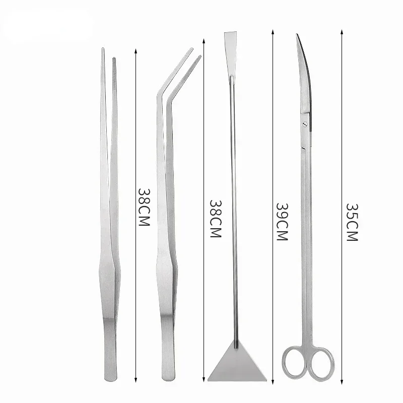 35cm Overlength Large Water Grass Trimmer Stainless Steel Scissors Tweezers Fish Tank Landscape Straight Curved Shears