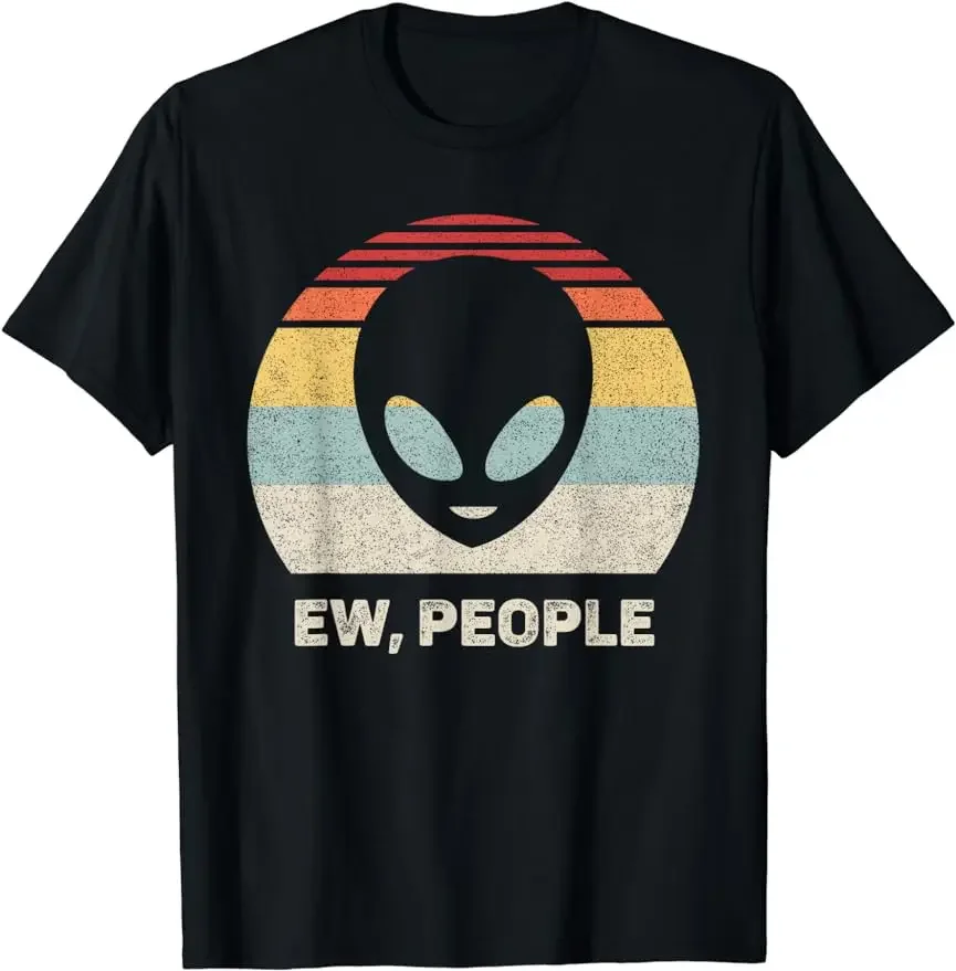 2025 new model UFO Alien RetroMountain Lake Camping Visitor T-Shirt Women Men Clothing Tee Ropa Mujer Vintage Clothes Men T Shir