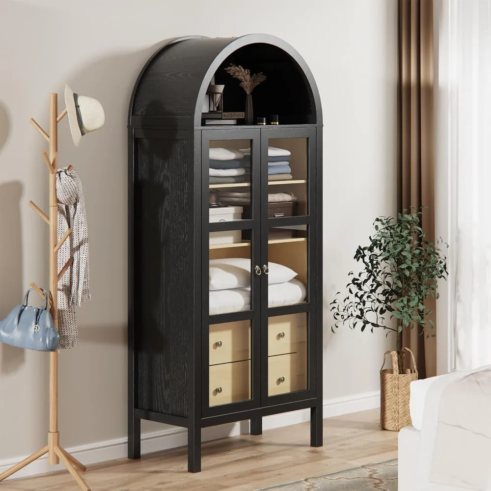 Arched cabinet with glass doors, 72