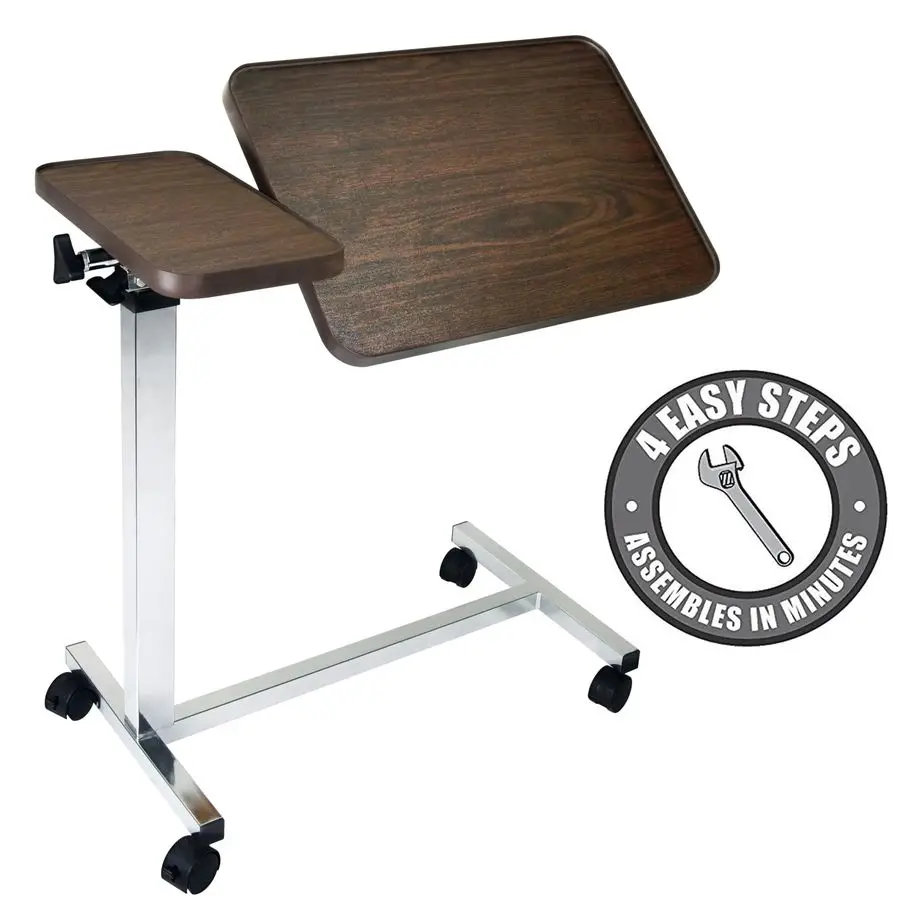 

Медицинская прикроватная тумбочка с регулируемым наклоном и колесиками для больниц и домашнего использования