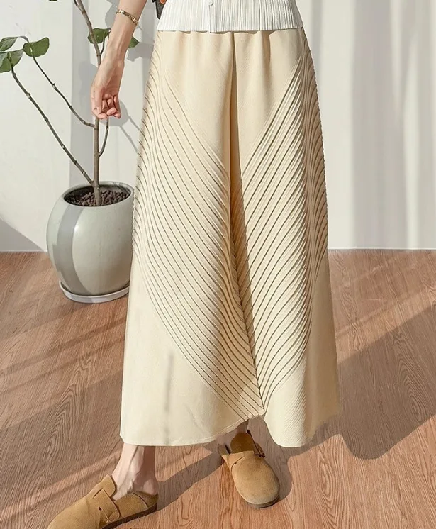 

Women High Waisted Pleated Wide Leg Pants Deep Loose Oversized Elastic Elegant Office Casual Female Pants 2026 Spring New