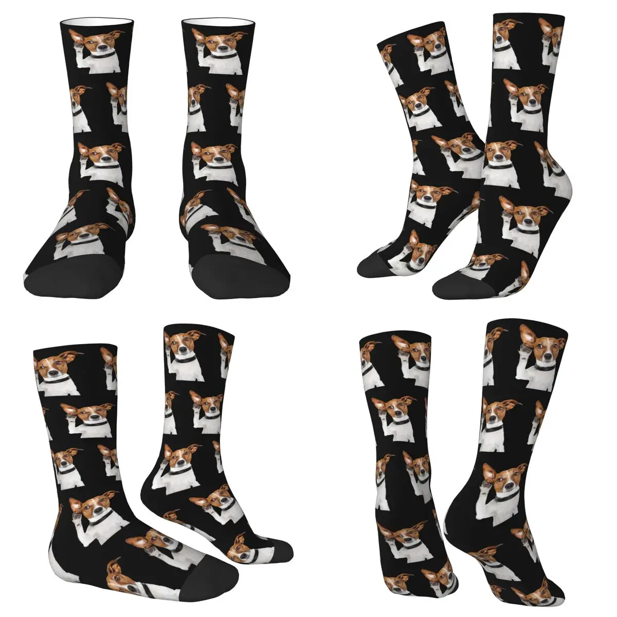 

Забавные носки с собакой Джек-рассел-терьером в стиле Харадзюку, высококачественные чулки, длинные носки, аксессуары для мужчин и женщин, подарок на день рождения