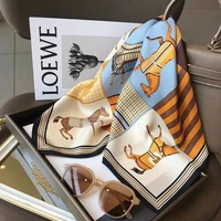 Luxury Silk Shawl Square Scarf for Women Satin Fashion Wraps Neckerchief Female Hair Bands Ribbon Headband Bandana 70X70CM 3
