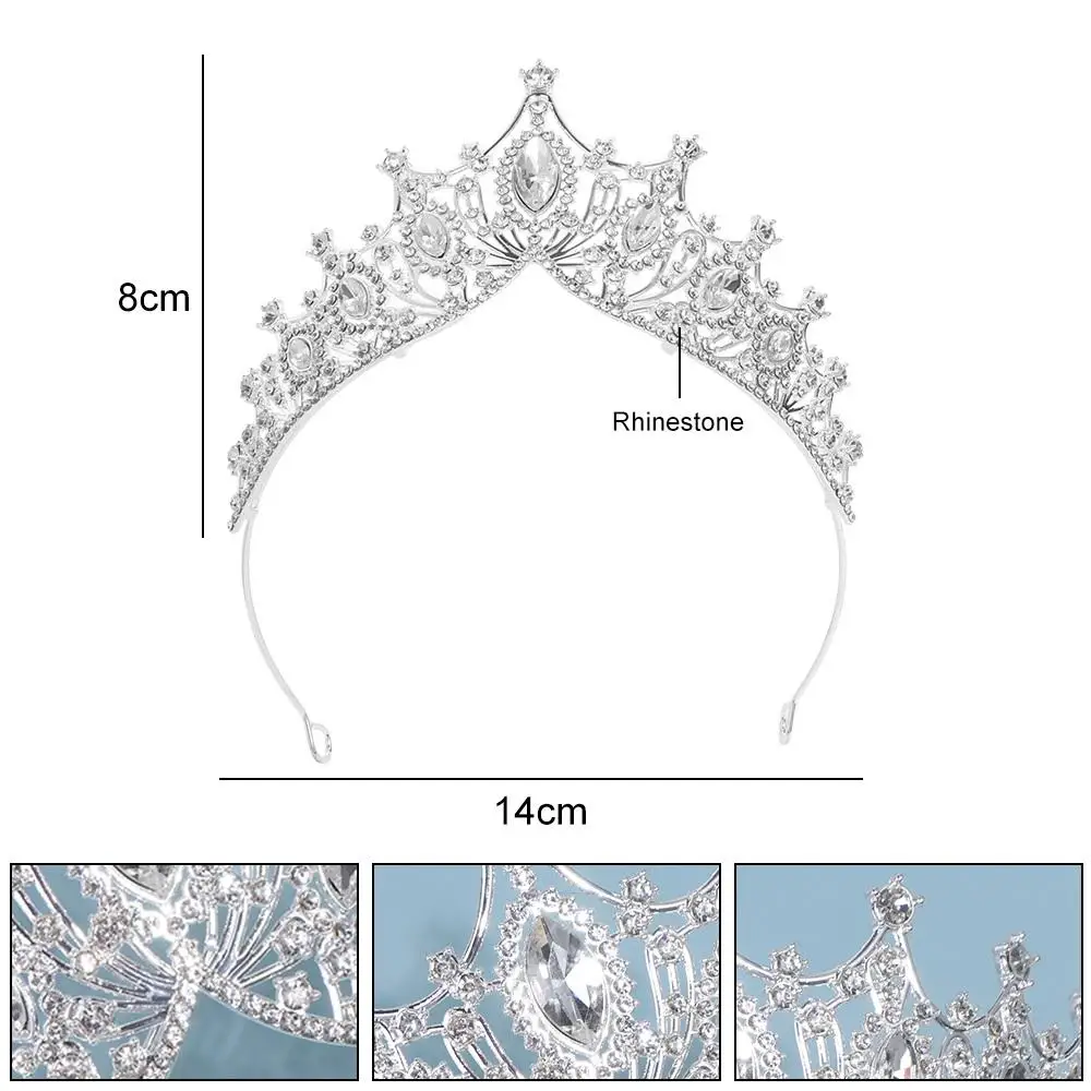 الزركون رئيس التفاف Brid عقال الزفاف عقال كريستال تيارا النساء الشعر هوب الباروك الأميرة عقال العصابات الشعر الكورية