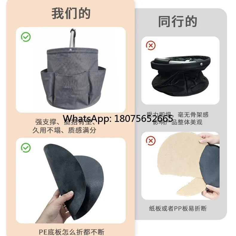 Outdoor storage foldable portable toiletry bag organizer shopping basket