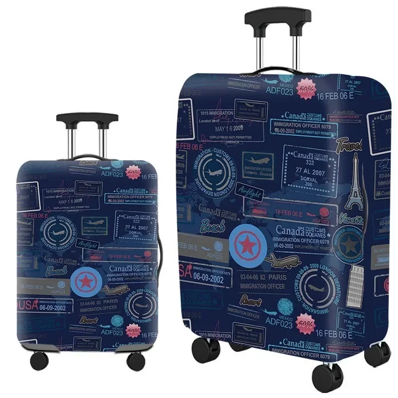 Elastic Luggage Cover World Travel Building Print Stretch Suitcase Protector Dustproof Anti‑Scratch For 18‑32 Inch Travel Case