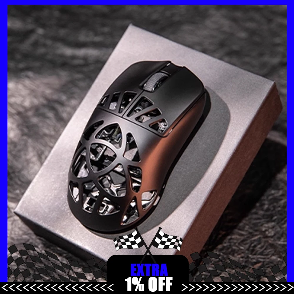 

Epomaker Carbon X Mouse Tri Mode Wireless Mouse 8000 Гц Paw3950 Игровые мыши Углеродное волокно Полые легкие мыши Аксессуары для ПК